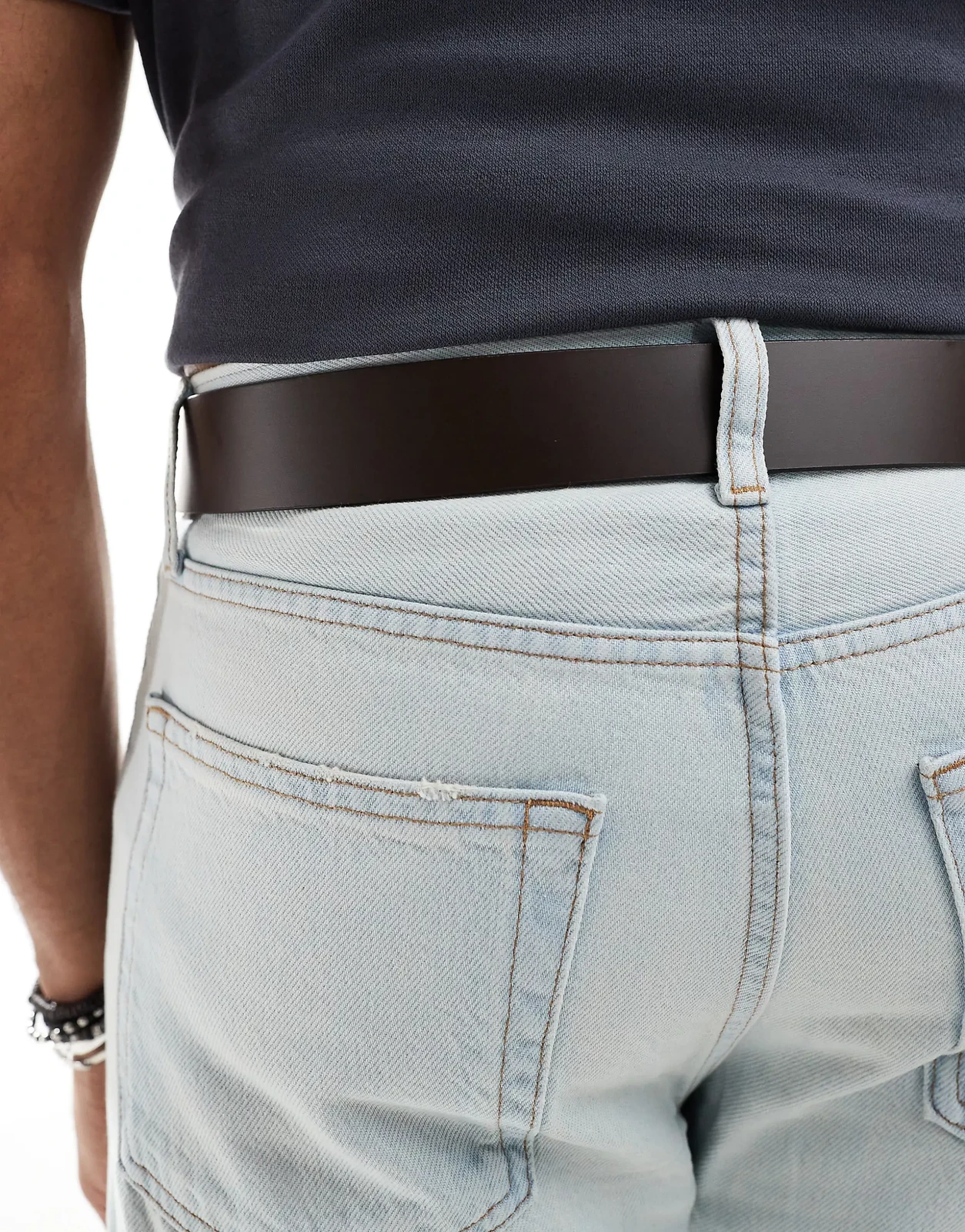 Levi's – Seine – Ledergürtel in Dunkelbraun mit Logoschnalle
