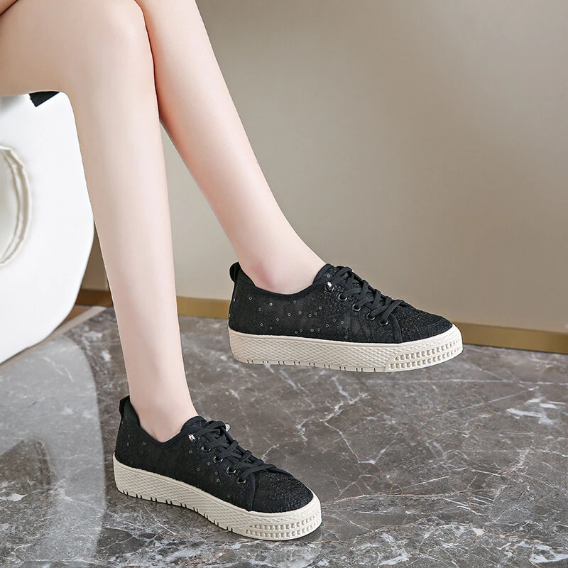 GONGNIUMEILI Espadrilles Women's Black/Khaki