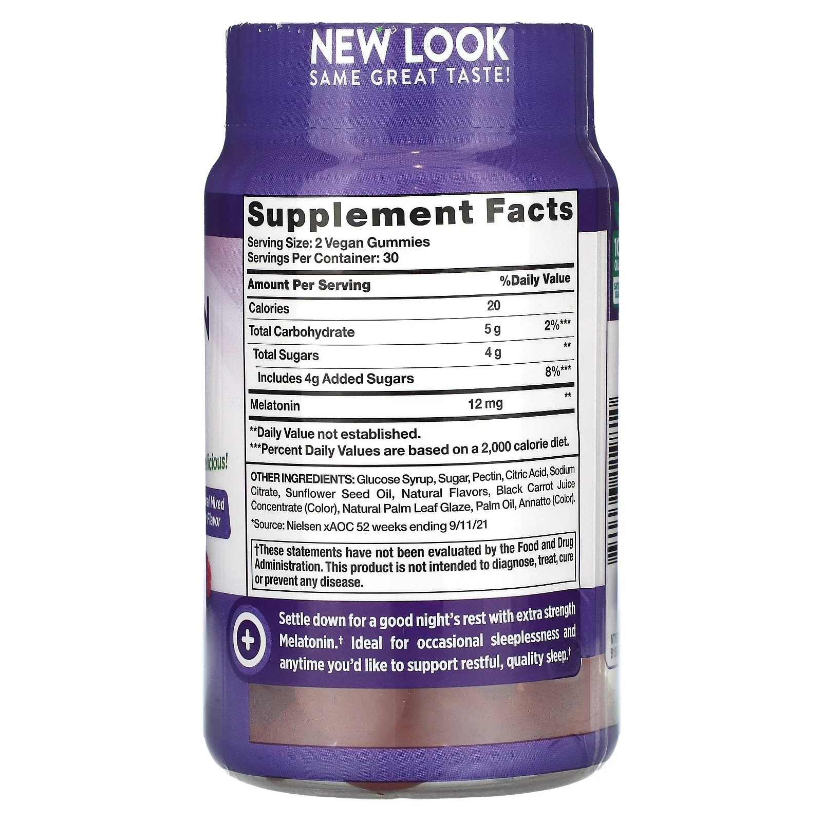 Melatonin, Natural Mixed Berry, 12 mg, 60 Vegan Gummies
