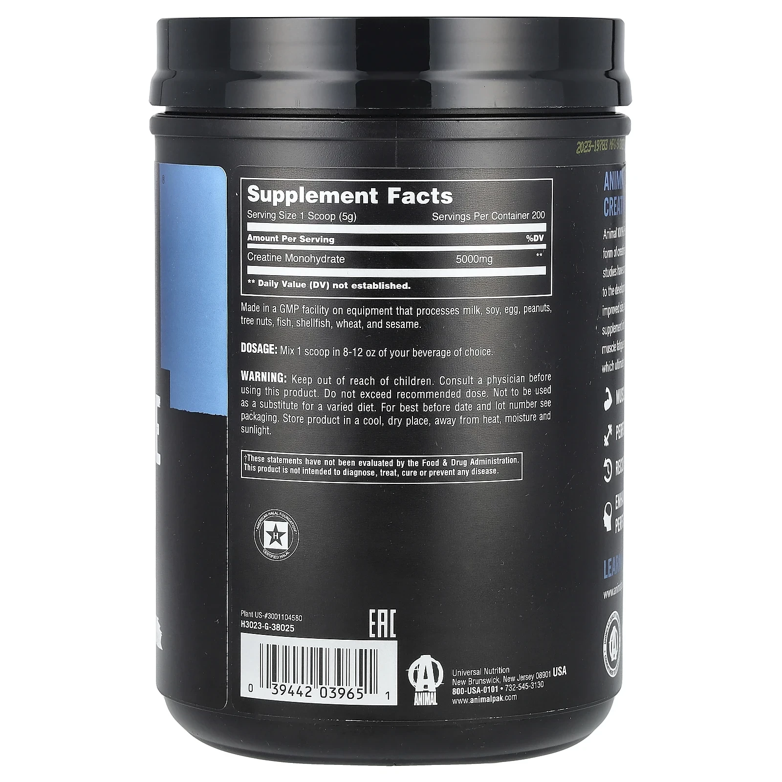 100% Pure Creatine Monohydrate™ Powder, Unflavored, 10.58 oz (300 g)