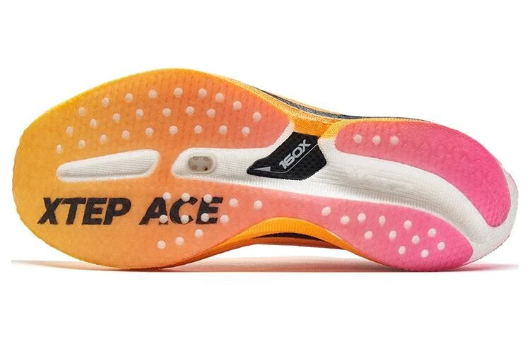 XTEP Racing 160X 5.0 Cushioning Wear Resistant Low Top Long Distance Running Sprint Running Shoes Women's Yellow Orange