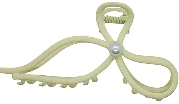 Haarspange Schleife mit Perlen weiß - Lolita Accessories
