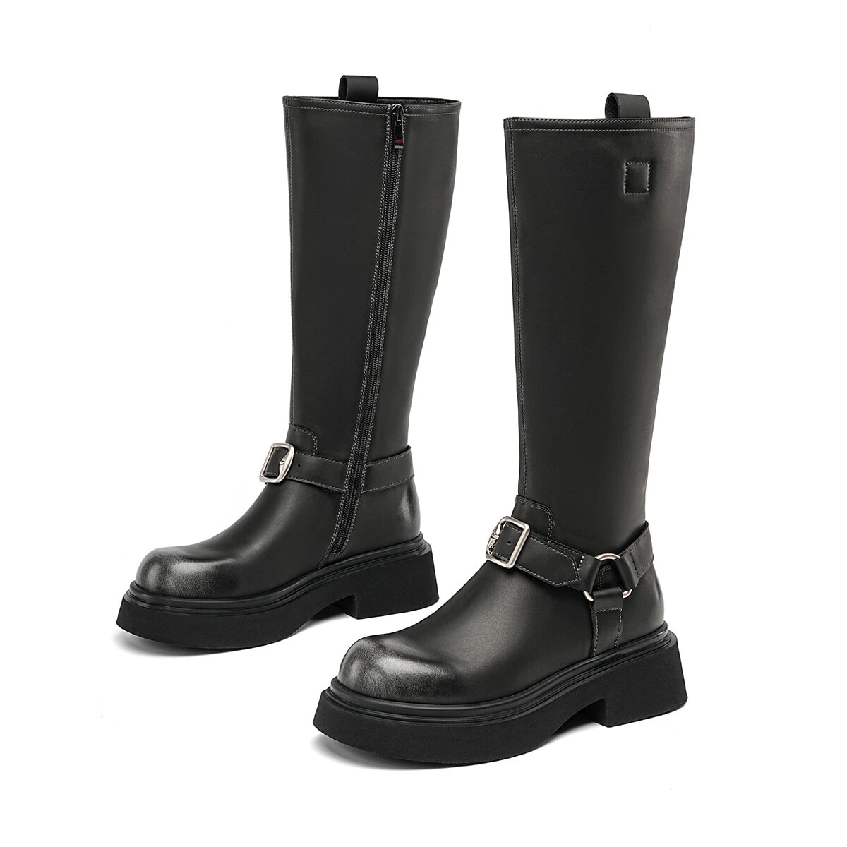 EBLAN Knee-high Boots 4.5cm Women's Gray