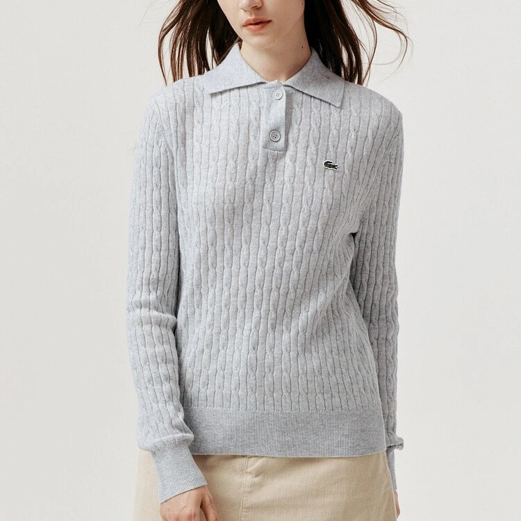LACOSTE Knitwear Women's Polo Collar Moderate