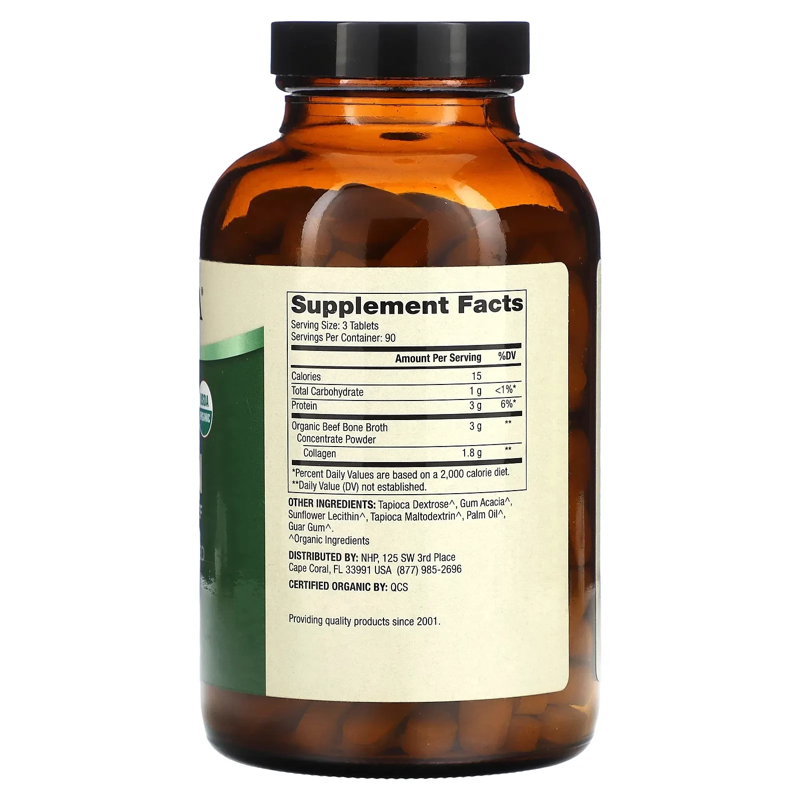 Organic Bone Broth Collagen from Beef, 270 Tablets