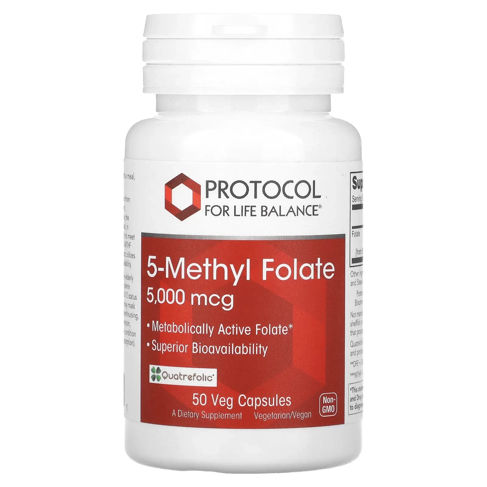 5-Methyl Folate, 5,000 mcg , 50 Veg Capsules