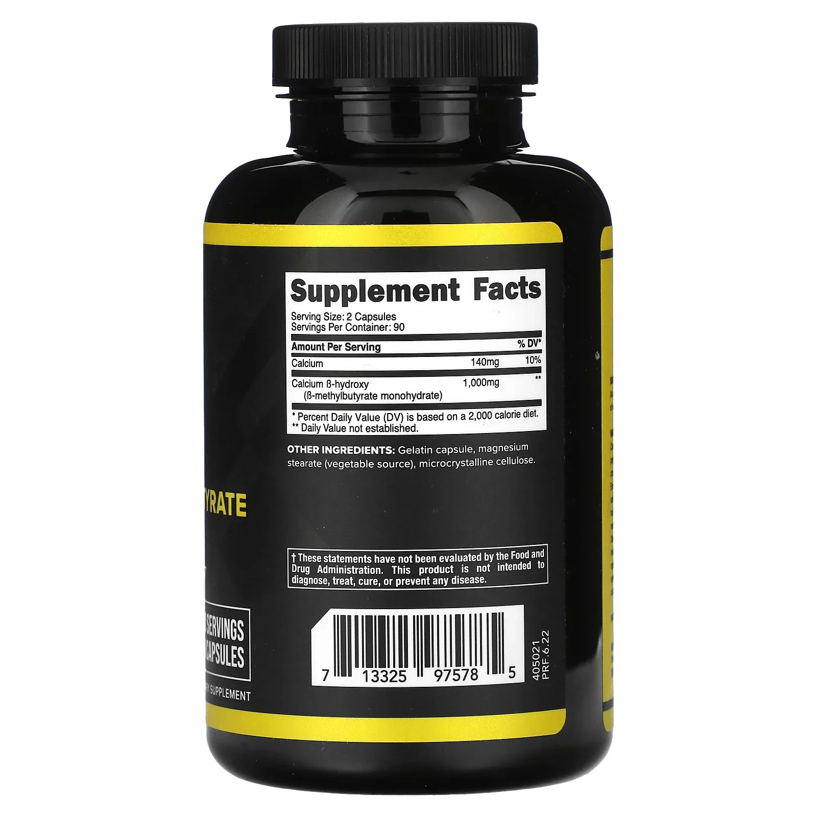 HMB, 1,000 mg, 180 Capsules (500 mg per Capsule)