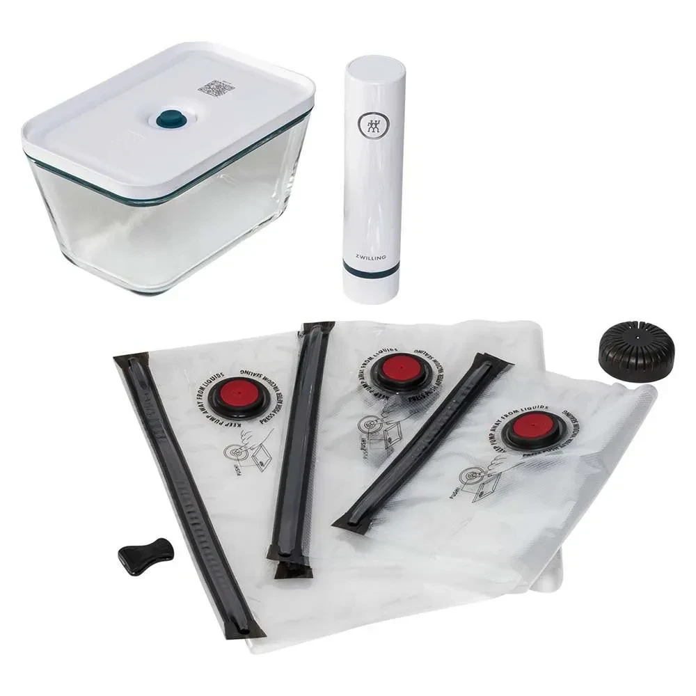 ZWILLING Fresh+Save Quick La Mer Glas-Set mit Ausgießer und Deckel für Vakuumierer