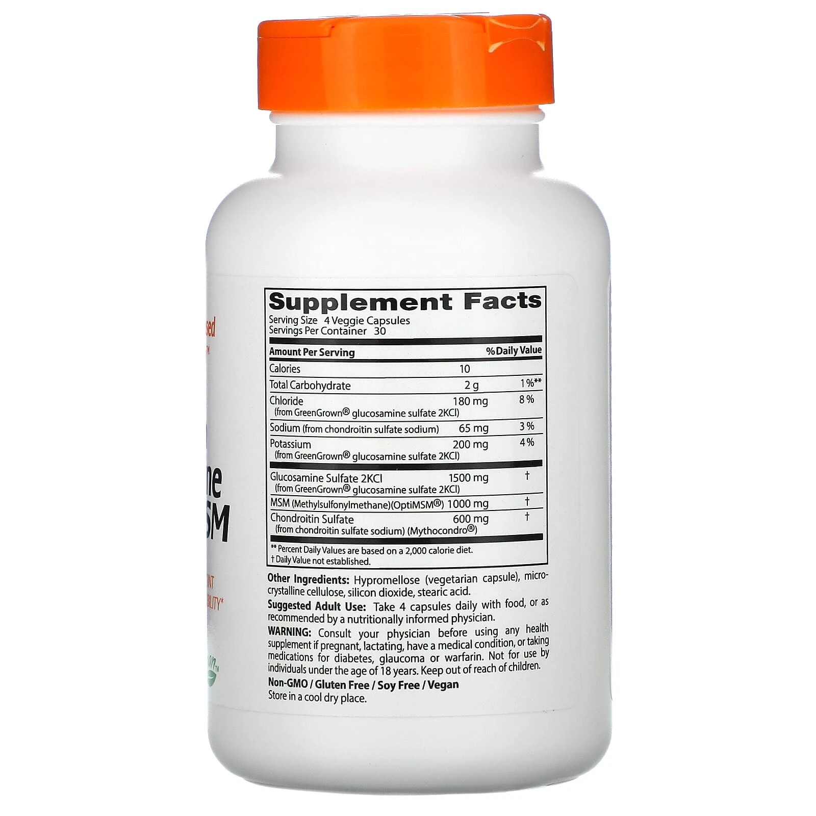 Vegan Glucosamine Chondroitin MSM, 120 Veggie Caps