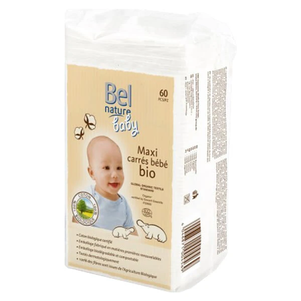 NATURE ECOCERT maxi discos bebé algodón 100% orgánico 60 pz