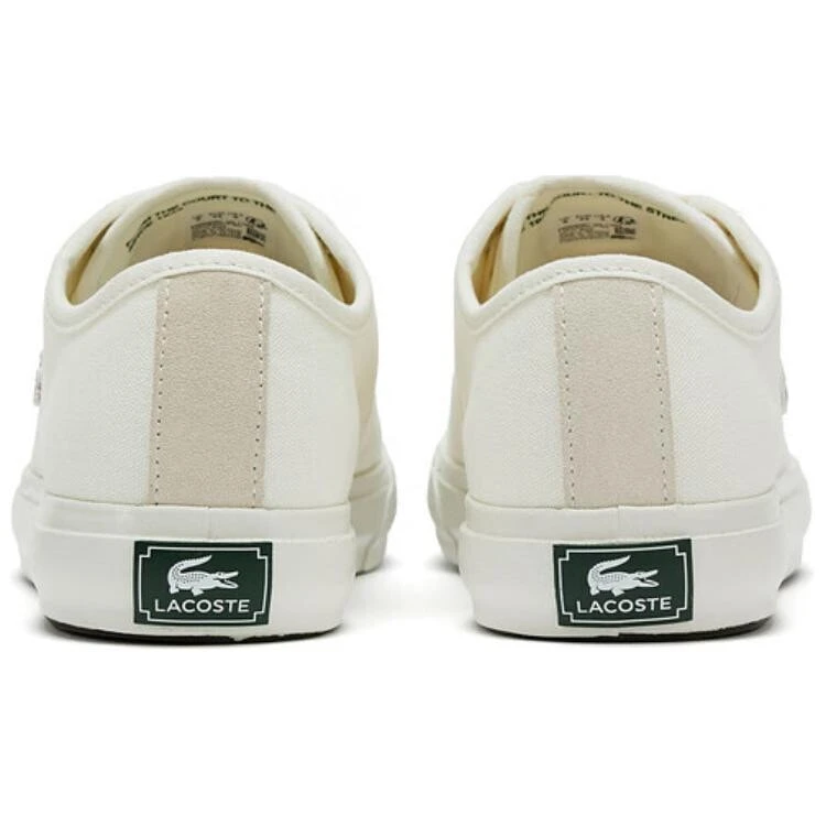 LACOSTE Backcourt Low Top Canvas Shoes Men's Ecru