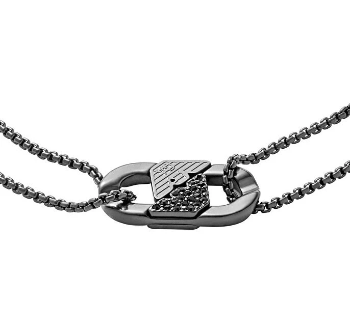Black men´s bracelet with crystals EGS3173001