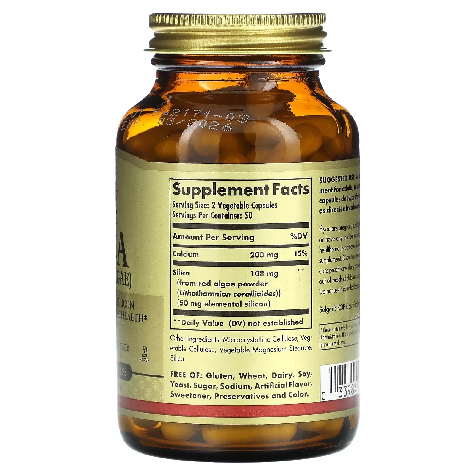 Oceanic Silica From Red Algae, 100 Vegetable Capsules