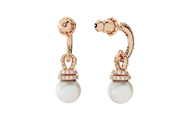 Swarovski Rose Gold Tone Plated Earrings Women's Rose Gold