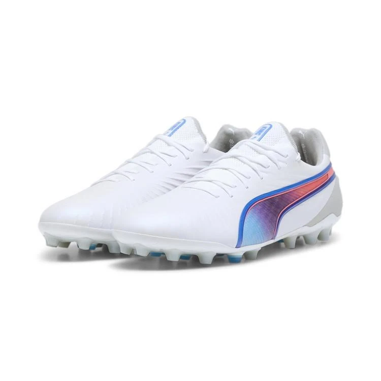 PUMA King Ultimate MG Multi Ground Artificial Turf Abrasion Resistant Soccer Shoes Men's White Blue