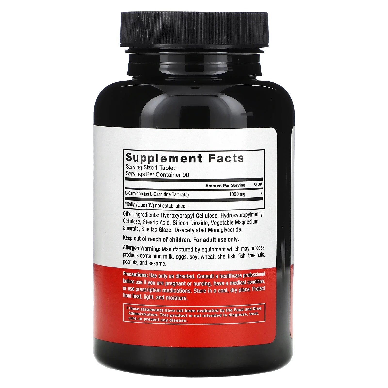 L-Carnitine, 1,000 mg, 90 Tablets