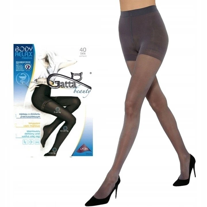 Strumpfhosen mit leichter Kompression "Body Relax Medica" 40 Den, graphit - Gatta