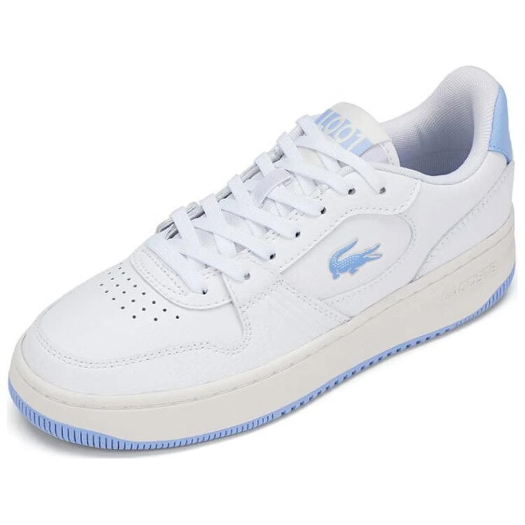 LACOSTE Wear-Resistant Low-Top Skateboard Shoes Women's Ecru Light Blue