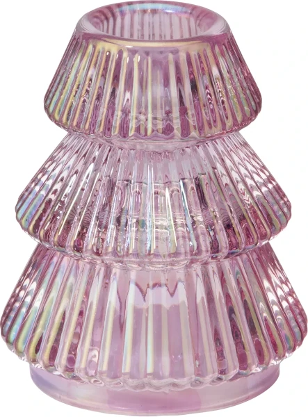 Glasstabkerzenhalter Baumform, irrisierend li...